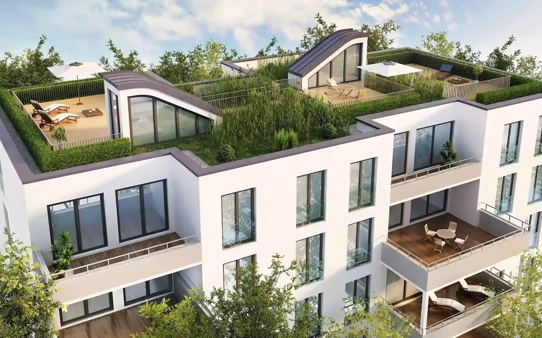 Moderne Neubau-Immobilie mit Dachterrassen in Berlin – vermittelt durch Immofranch24 GmbH